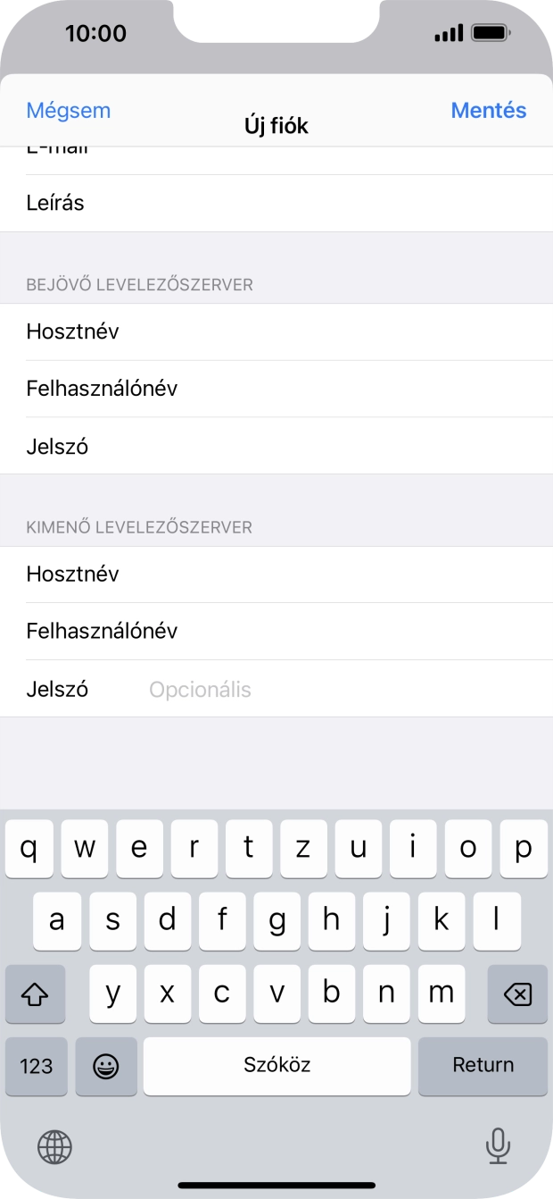 Kattints a Jelszó mezőre, és írd be az e-mail-fiókodhoz tartozó jelszót.