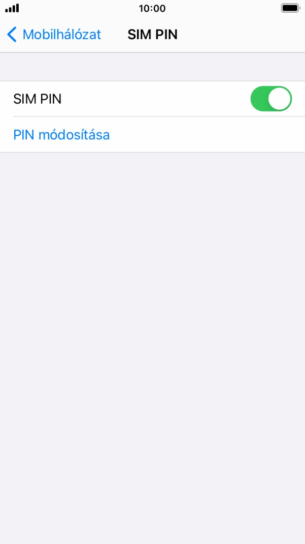 Kattints a „SIM PIN” melletti csúszkára a funkció be- vagy kikapcsolásához. Kattints a „SIM PIN” melletti csúszkára a funkció be- vagy kikapcsolásához.