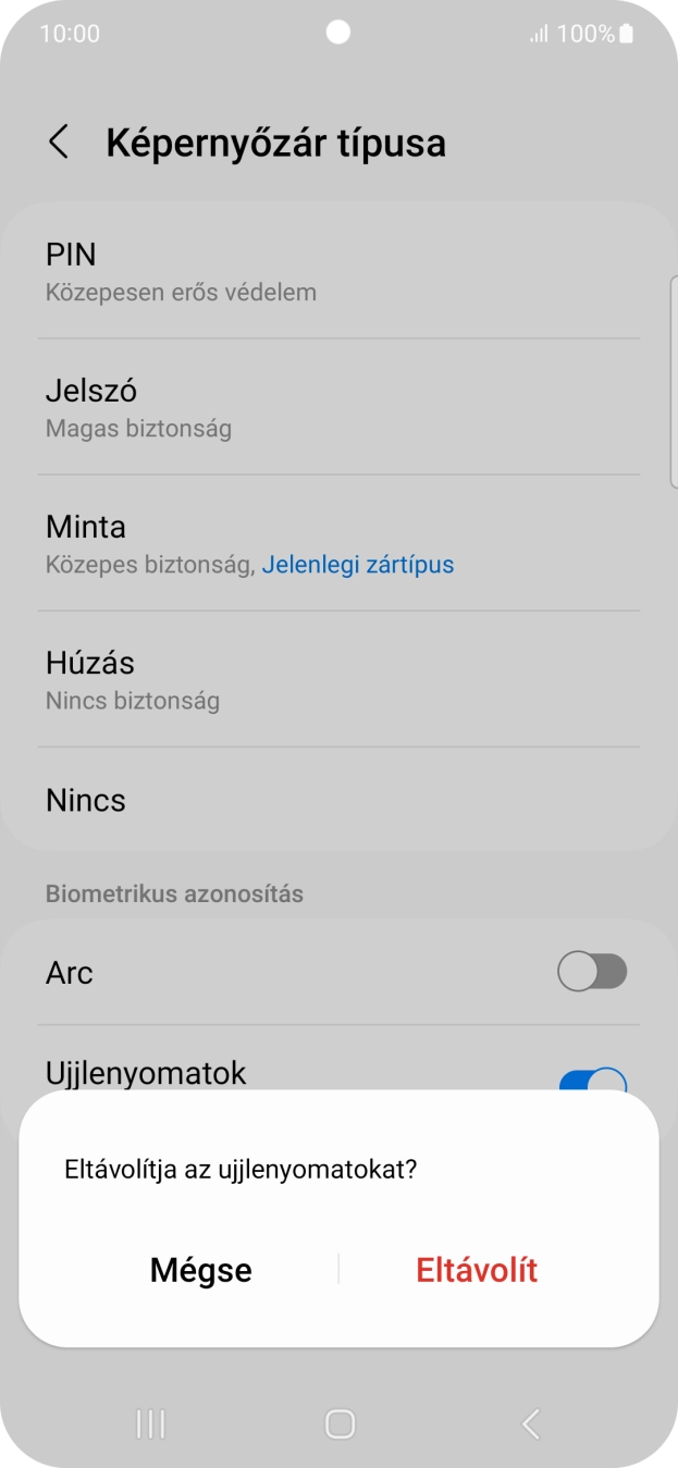 Válaszd az Eltávolít lehetőséget.