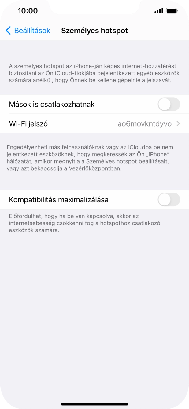 Kattints a Wi-Fi jelszó mezőre, és írd be a kívánt jelszót.