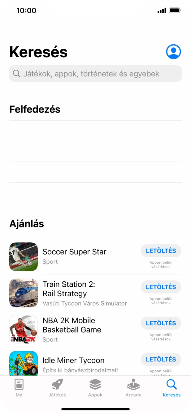 Kattints a keresés mezőre, és írd be a keresett alkalmazás nevét vagy tárgykörét.