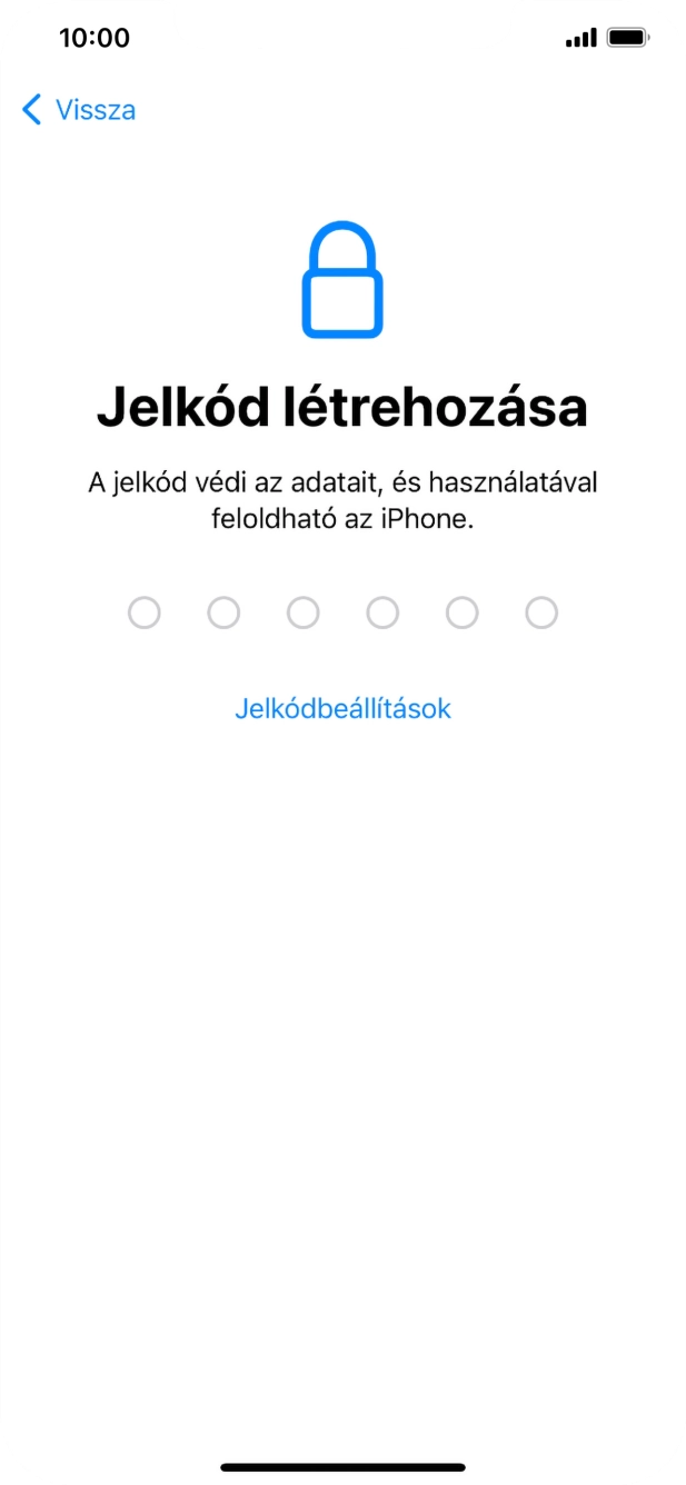 Válaszd a Jelkódbeállítások lehetőséget. Válaszd a Jelkódbeállítások lehetőséget.