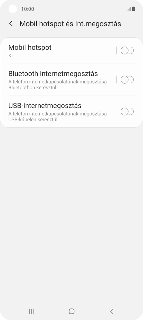 Válaszd a Mobil hotspot lehetőséget. Válaszd a Mobil hotspot lehetőséget.