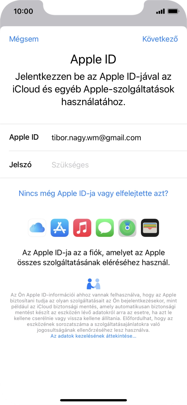Kattints a „Jelszó” melletti mezőre, és írd be az Apple ID-d jelszavát. Kattints a „Jelszó” melletti mezőre, és írd be az Apple ID-d jelszavát.