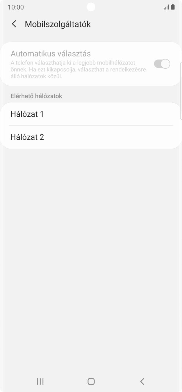 Válaszd ki a kívánt hálózatot.