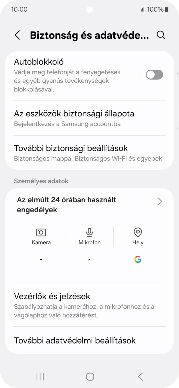 Válaszd a További biztonsági beállítások lehetőséget.