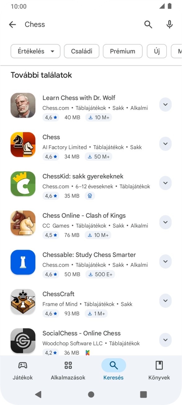 Kattints a kívánt alkalmazásra.