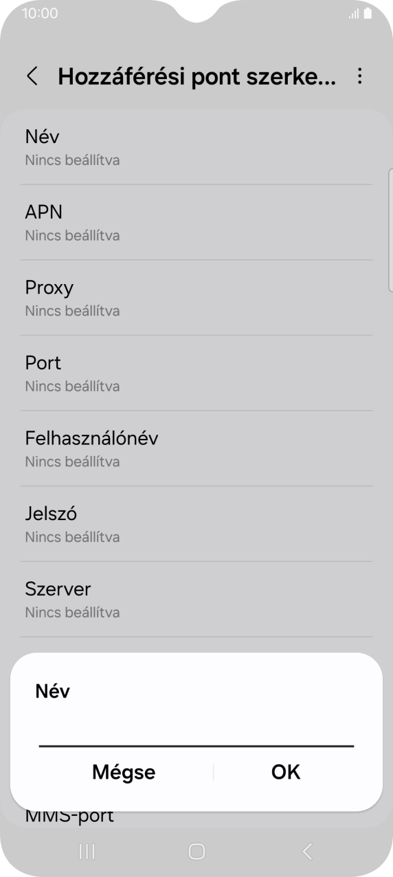 Írd be azt, hogy One MMS, és válaszd az OK lehetőséget.