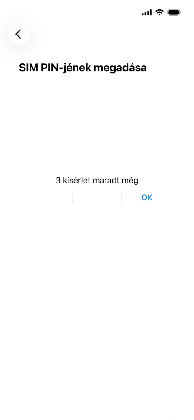 Amennyiben a SIM-kártyád zárolva van, írd be a PIN-kódodat, és válaszd az OK lehetőséget.