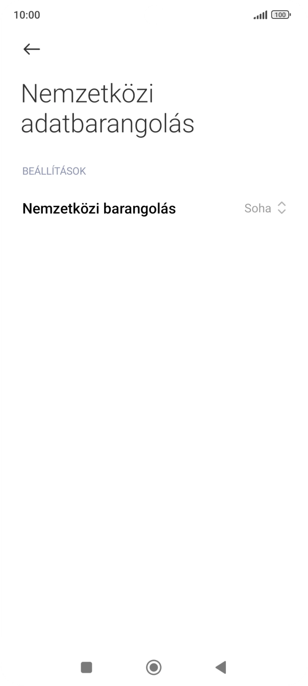 Nyisd le a „Nemzetközi adatbarangolás” mellett legördülő menüt.