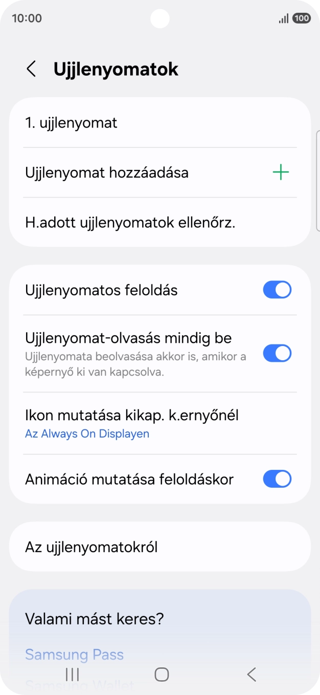 Válaszd a kívánt beállításokat a funkciók be- vagy kikapcsolásához.