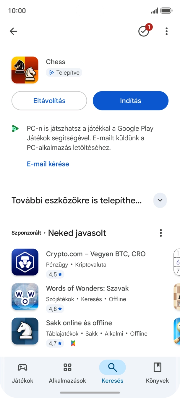 Húzd az ujjad felfelé a kijelző aljáról, hogy visszatérj a kezdőképernyőhöz.