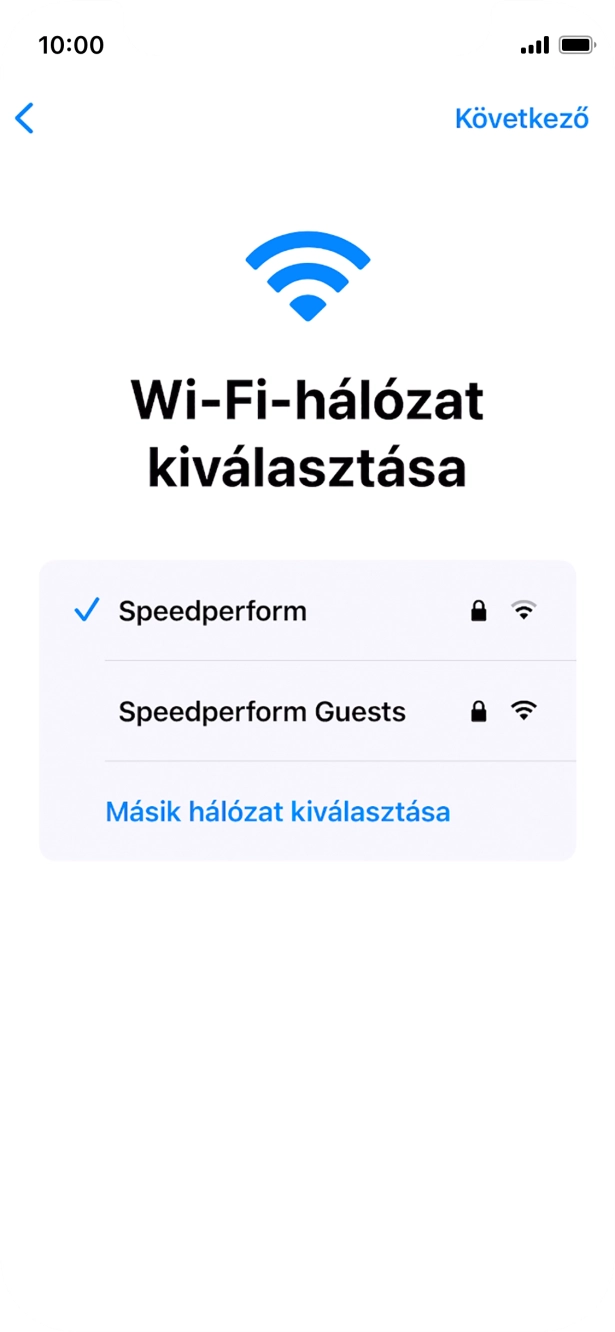 Válaszd a Következő lehetőséget.