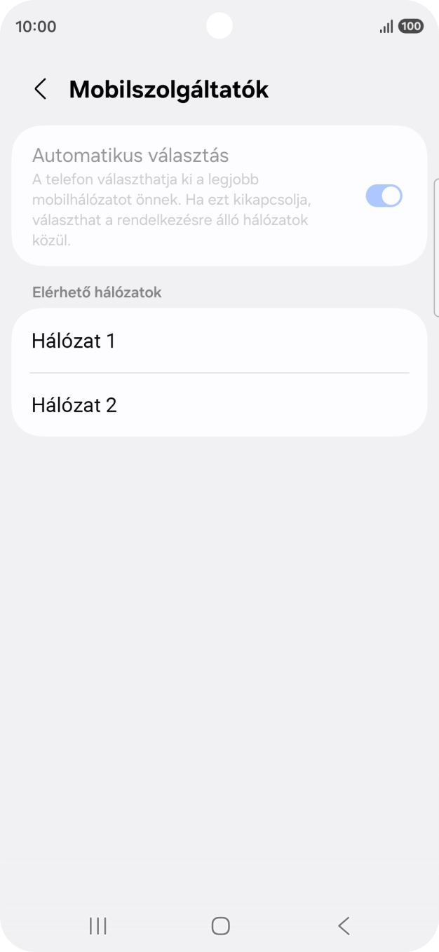 Válaszd ki a kívánt hálózatot.