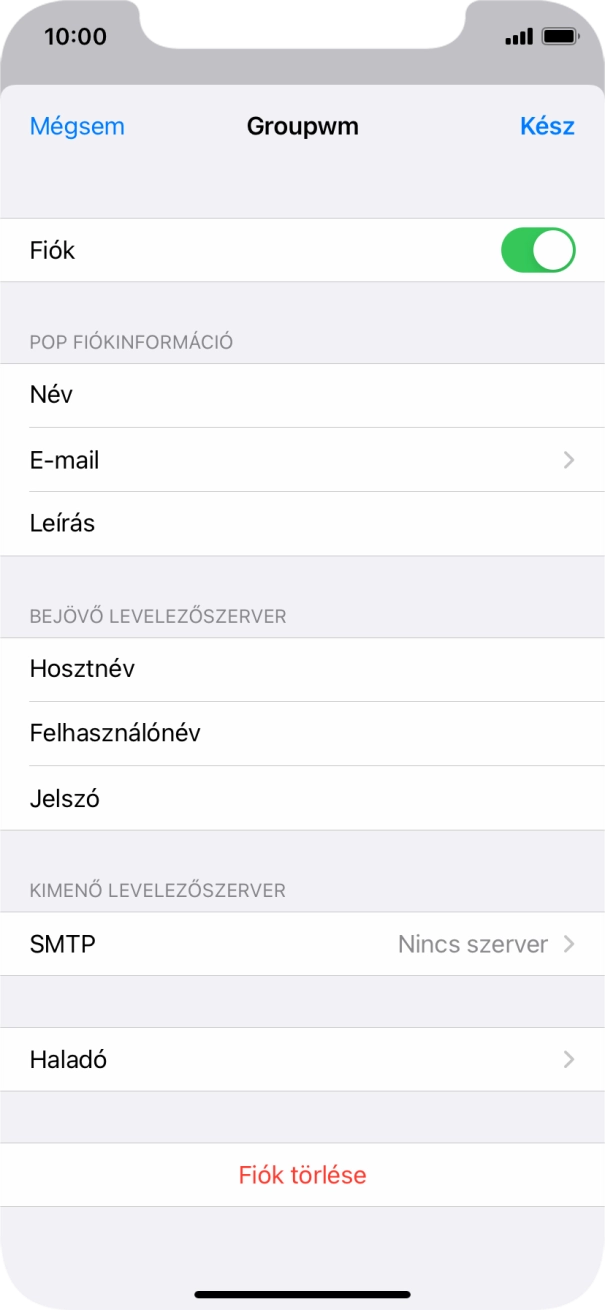 Válaszd az SMTP lehetőséget.