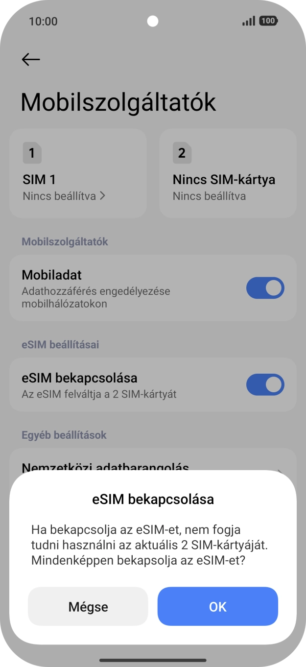 Válaszd az OK lehetőséget. Válaszd az OK lehetőséget.