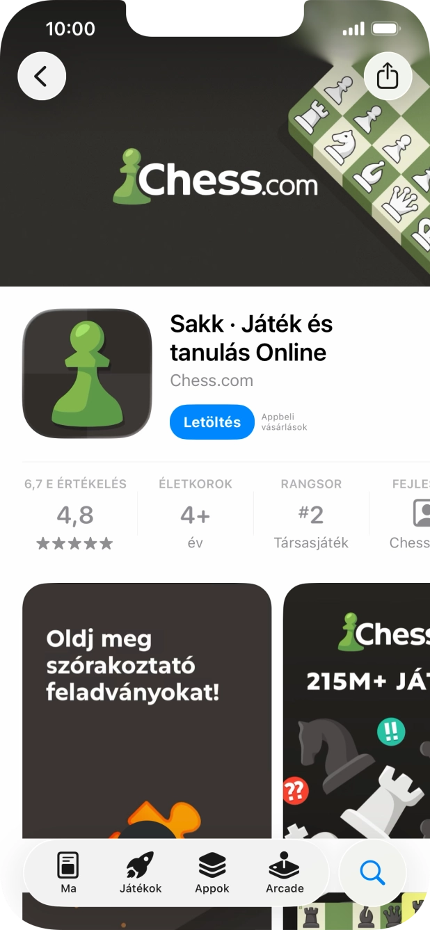 Válaszd a Letöltés lehetőséget, és kövesd a képernyőn megjelenő utasításokat az alkalmazás telepítéséhez. Válaszd a Letöltés lehetőséget, és kövesd a képernyőn megjelenő utasításokat az alkalmazás telepítéséhez.