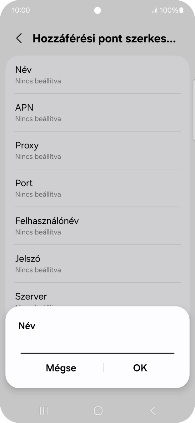 Írd be azt, hogy One Internet, és válaszd az OK lehetőséget.