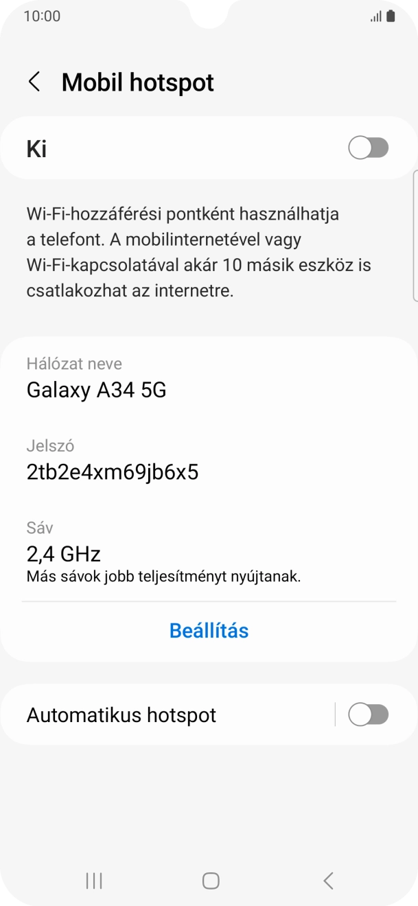 Válaszd a Beállítás lehetőséget.
