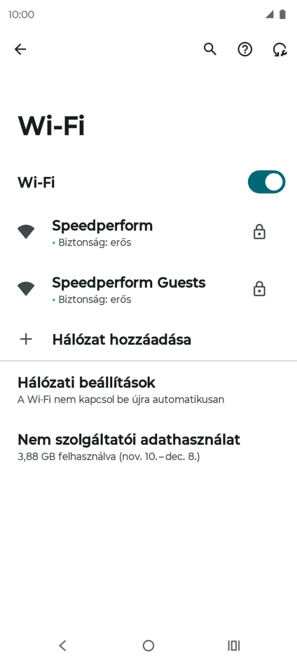 Válaszd ki a kívánt Wi-Fi hálózatot. Válaszd ki a kívánt Wi-Fi hálózatot.