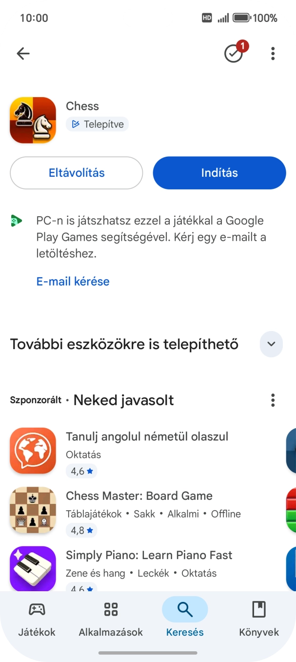 Húzd az ujjad felfelé a kijelző aljáról, hogy visszatérj a kezdőképernyőhöz.
