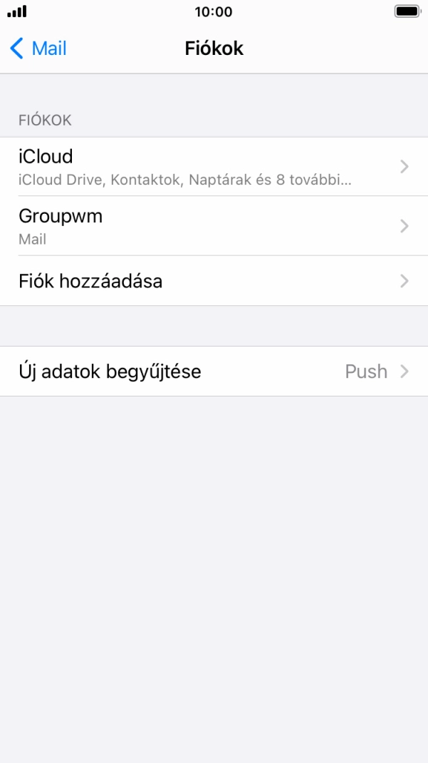 Kattints az imént létrehozott e-mail-fiók nevére.