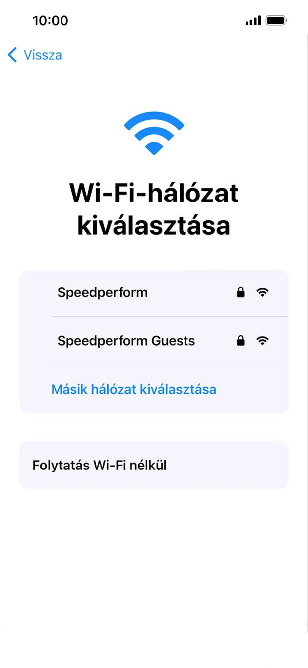 Válaszd ki a kívánt Wi-Fi hálózatot.