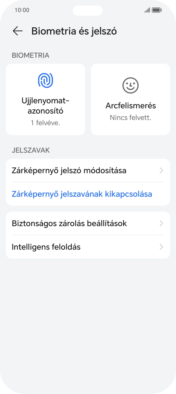 Válaszd a Zárképernyő jelszavának kikapcsolása lehetőséget, és írd be az extra képernyőzárkódot, amit korábban már beállítottál. Válaszd a Zárképernyő jelszavának kikapcsolása lehetőséget, és írd be az extra képernyőzárkódot, amit korábban már beállítottál.
