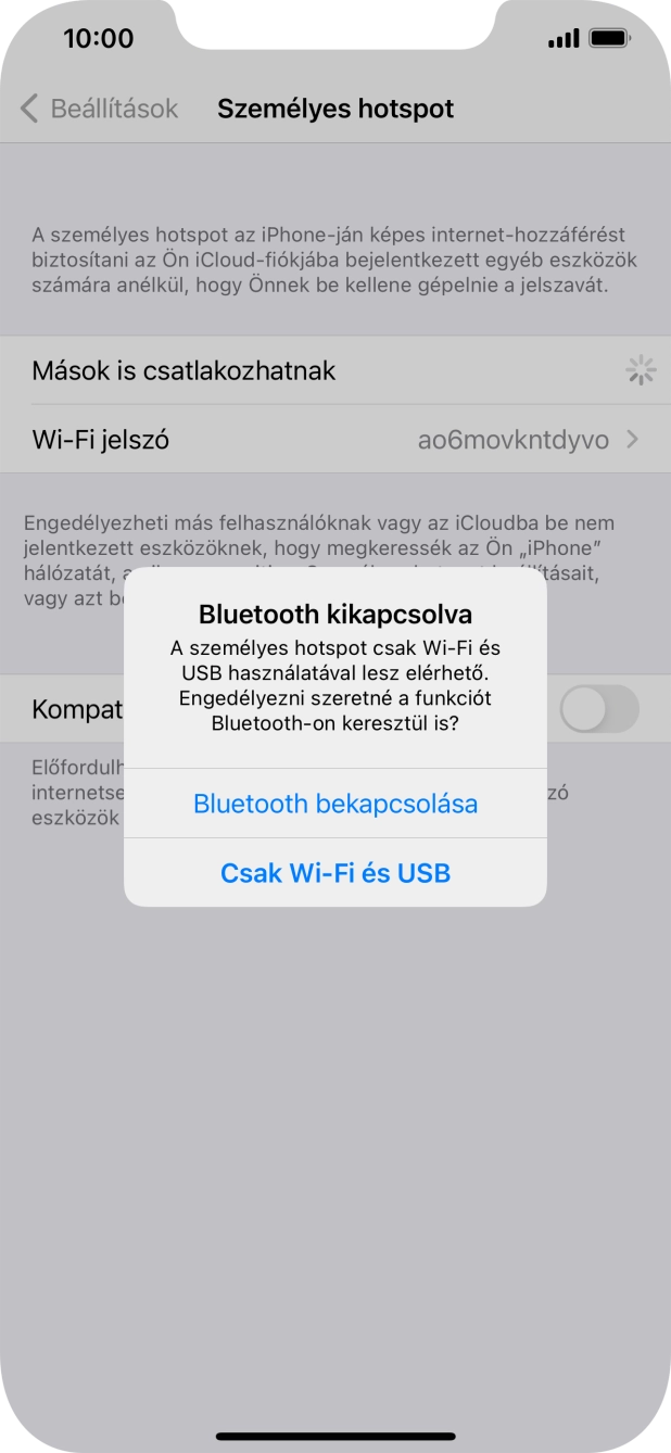 Amennyiben be van kapcsolva a Wi-Fi, válaszd a Csak Wi-Fi és USB lehetőséget.