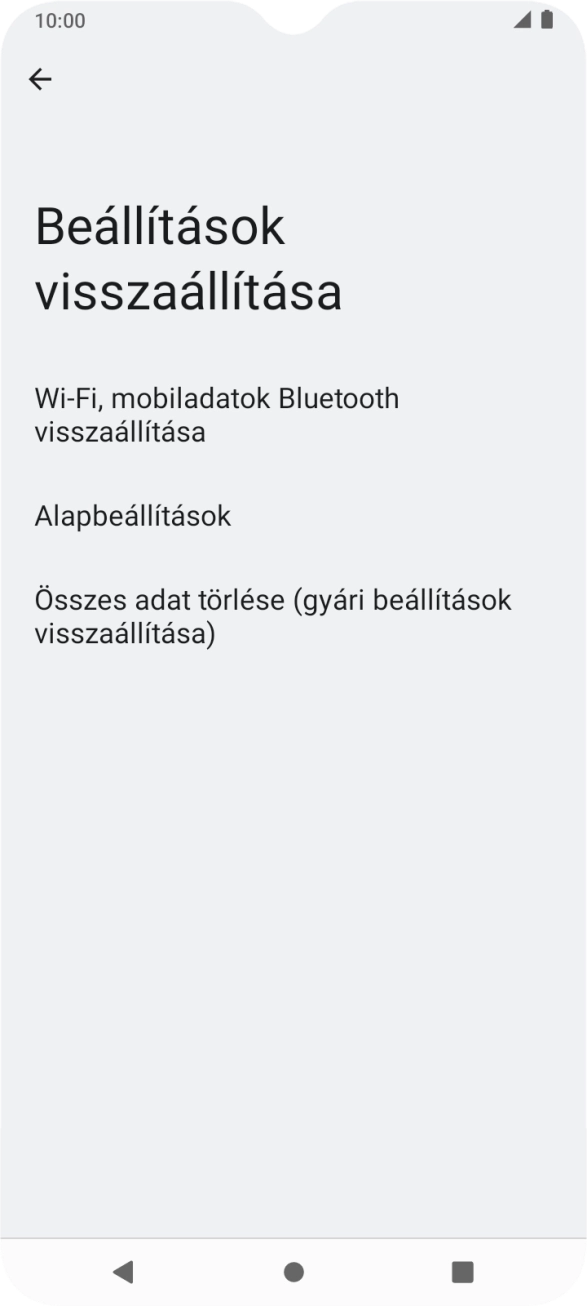 Válaszd az Összes adat törlése (gyári beállítások visszaállítása) lehetőséget.