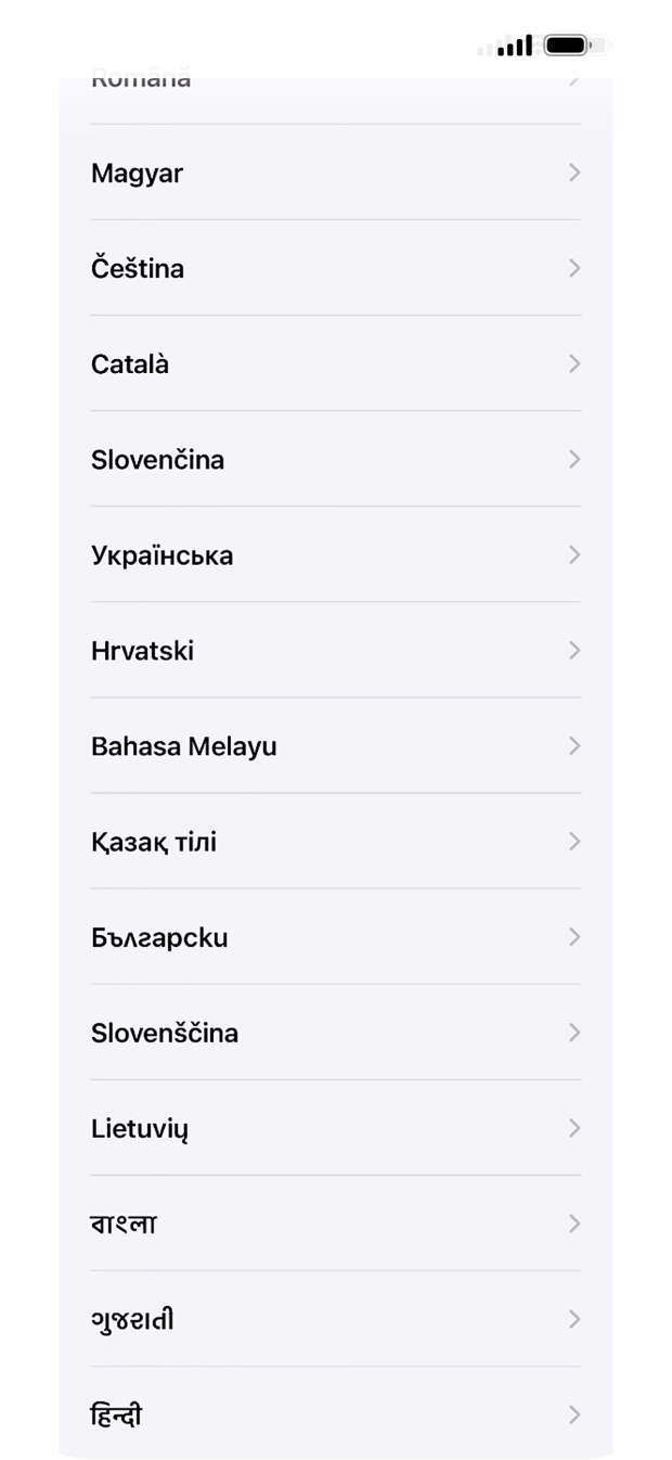 Válaszd ki a kívánt nyelvet.