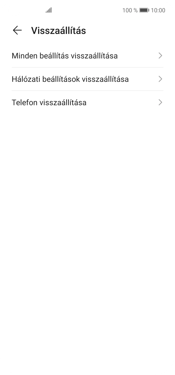Válaszd a Telefon visszaállítása lehetőséget. Válaszd a Telefon visszaállítása lehetőséget.