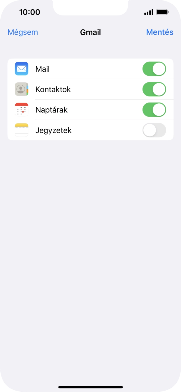Amennyiben a kijelzőn ez a képernyőkép látható, az e-mail-fiókodat felismerte a rendszer, és automatikusan beállította. Kövesd a képernyőn megjelenő utasításokat  további adatok csatolásához, és fejezd be az új fiók létrehozását.