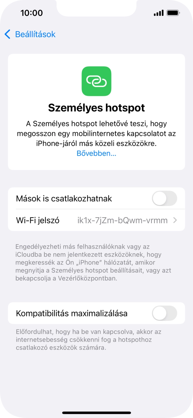 Kattints a Wi-Fi jelszó mezőre, és írd be a kívánt jelszót.