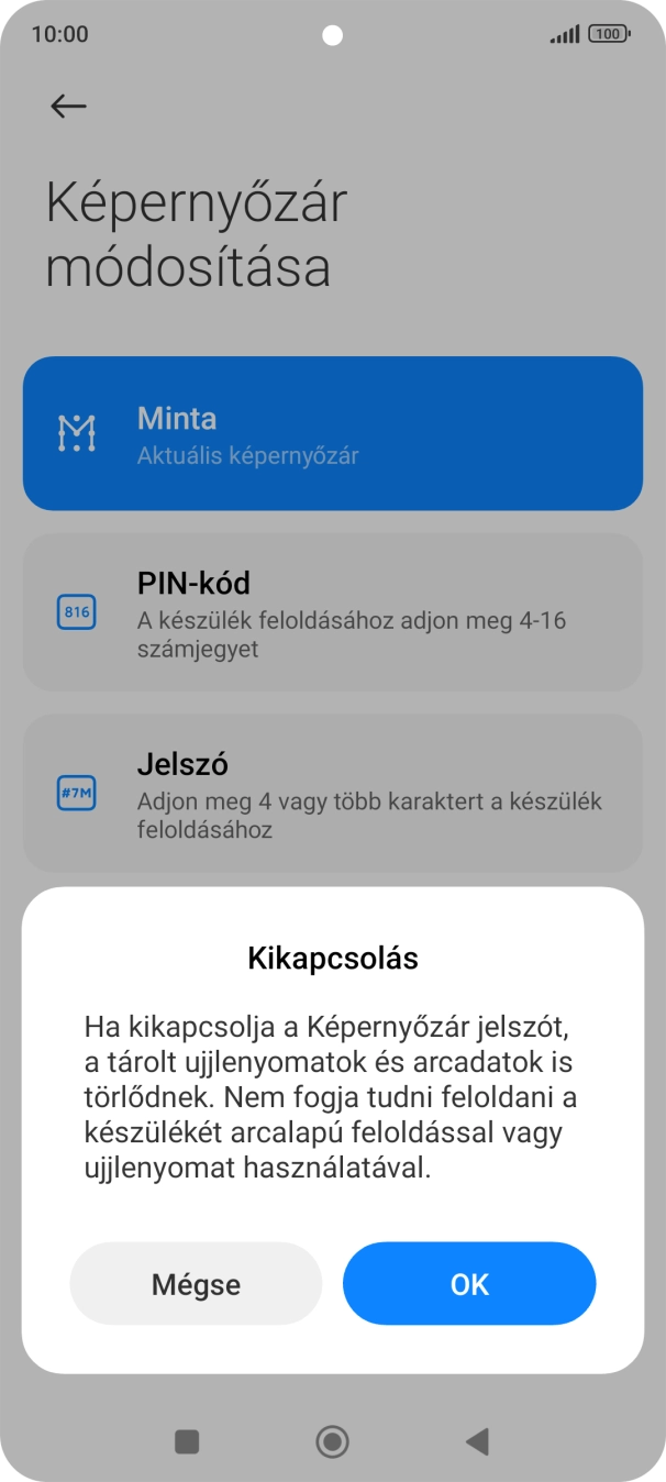 Válaszd az OK lehetőséget. Válaszd az OK lehetőséget.