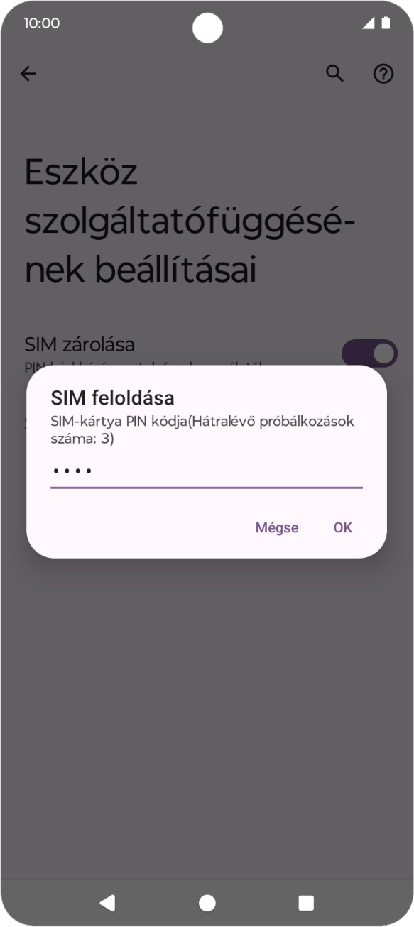 Írd be a PIN-kódot, és válaszd az OK lehetőséget. Írd be a PIN-kódot, és válaszd az OK lehetőséget.