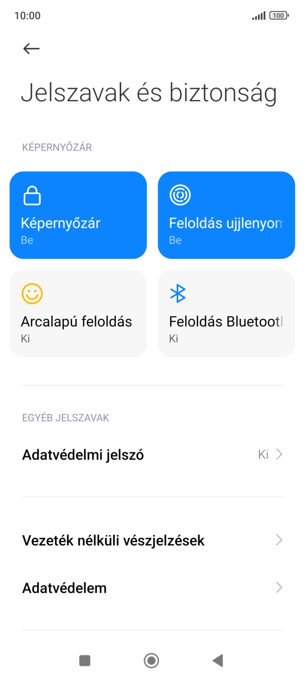 Válaszd a Képernyőzár lehetőséget. Válaszd a Képernyőzár lehetőséget.