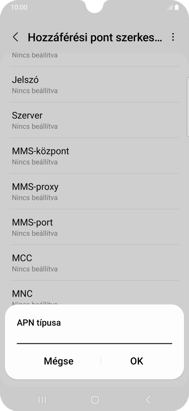 Írd be azt, hogy mms, és válaszd az OK lehetőséget.