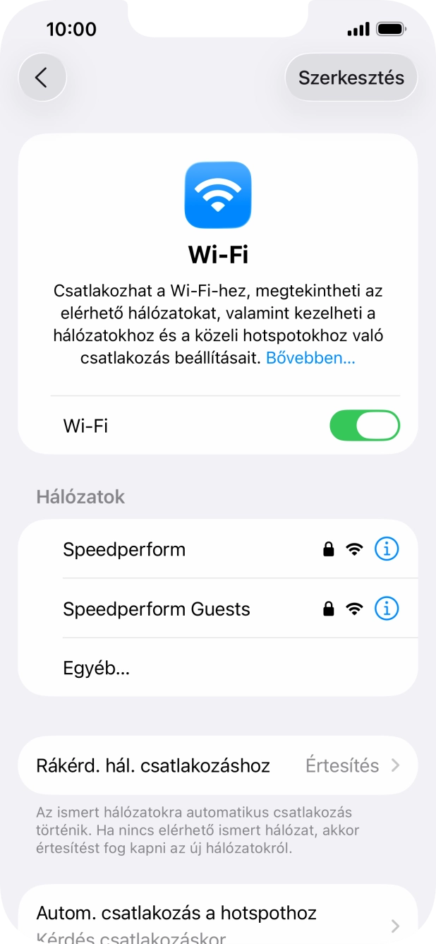 Kattints a kívánt Wi-Fi hálózatra, és írd be a Wi-Fi hálózathoz tartózó jelszót. Kattints a kívánt Wi-Fi hálózatra, és írd be a Wi-Fi hálózathoz tartózó jelszót.