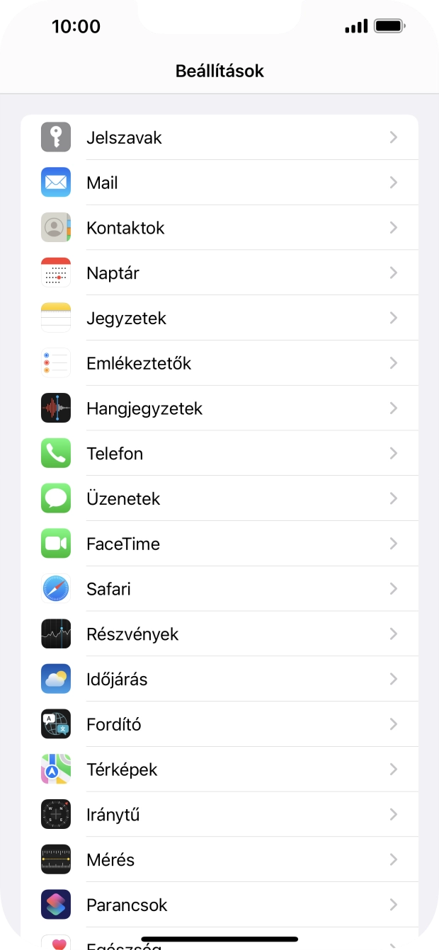 Válaszd az Üzenetek lehetőséget.