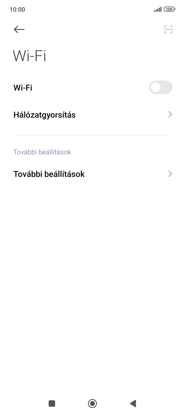 Kattints a „Wi-Fi” melletti csúszkára a funkció bekapcsolásához. Kattints a „Wi-Fi” melletti csúszkára a funkció bekapcsolásához.