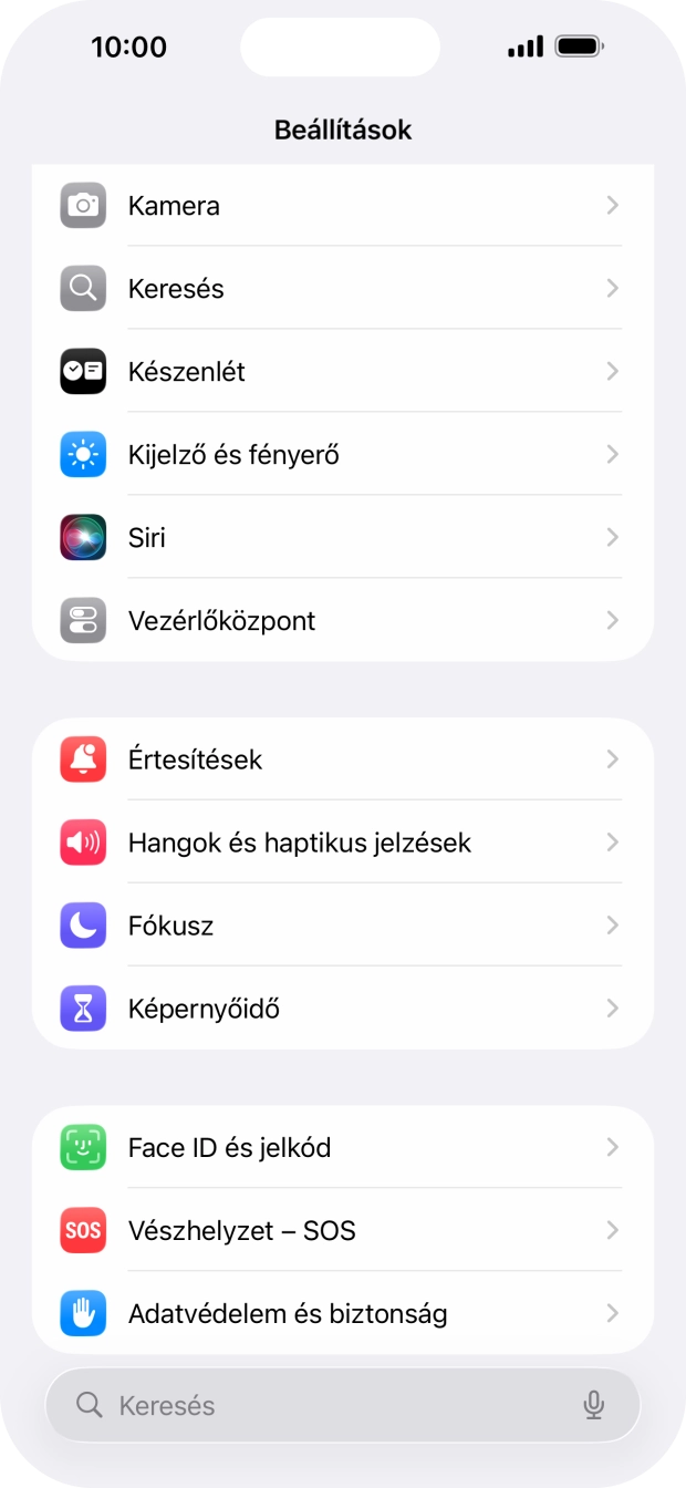 Válaszd a Face ID és jelkód lehetőséget. Válaszd a Face ID és jelkód lehetőséget.