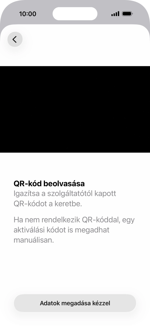 Helyezd az elküldött QR-kódot a telefon kameráján látható kereten belülre a kód beszkenneléséhez.