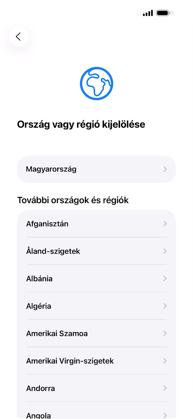 Válaszd ki a kívánt országot vagy régiót.