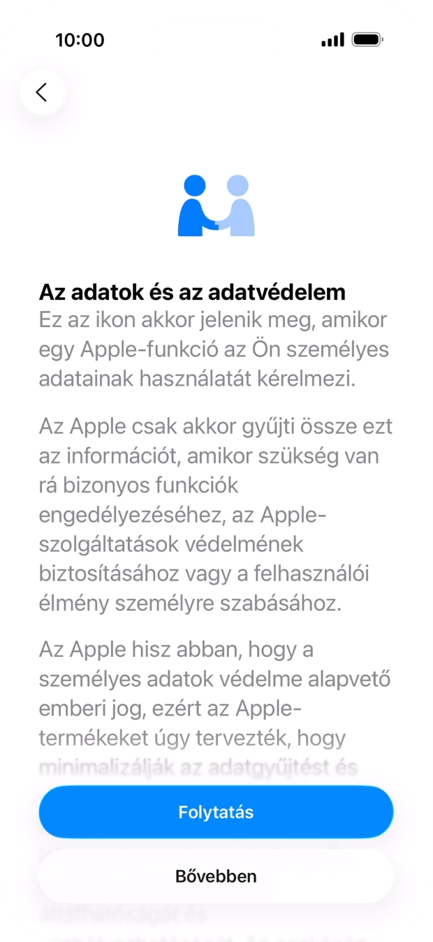 Válaszd a Folytatás lehetőséget.