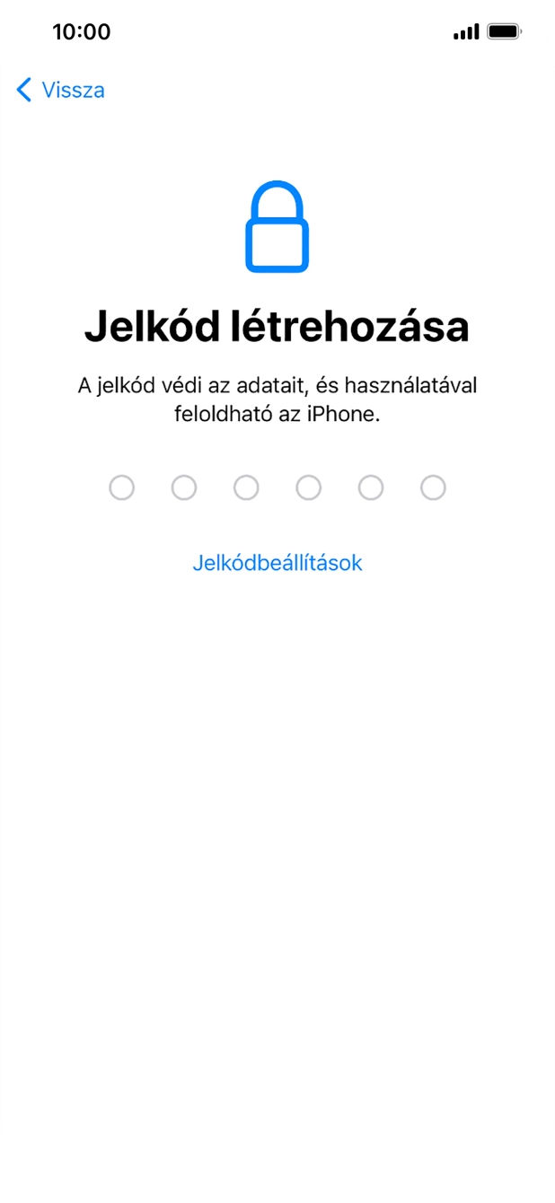 Válaszd a Jelkódbeállítások lehetőséget. Válaszd a Jelkódbeállítások lehetőséget.