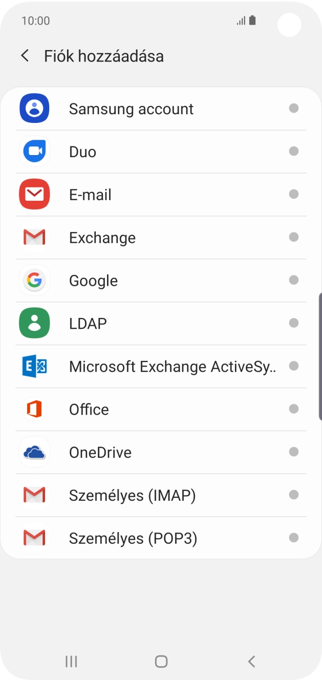 Válaszd az E-mail lehetőséget.