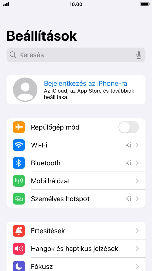Válaszd a Bejelentkezés az iPhone-ra lehetőséget.