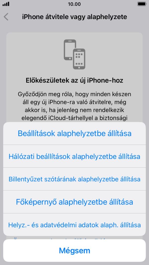 Válaszd a Beállítások alaphelyzetbe állítása lehetőséget.