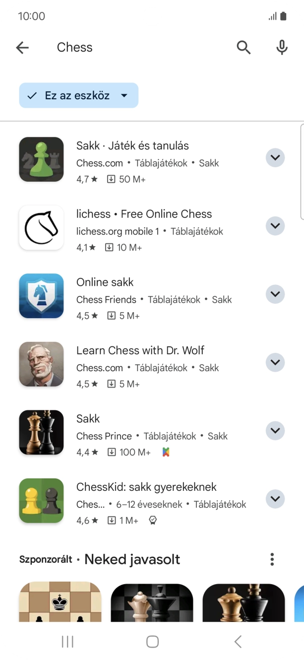 Kattints a kívánt alkalmazásra. Kattints a kívánt alkalmazásra.